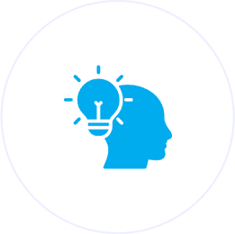 Silhouette with light bulb symbolizing ideas.