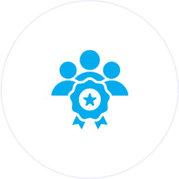 Three people with a star ribbon icon.